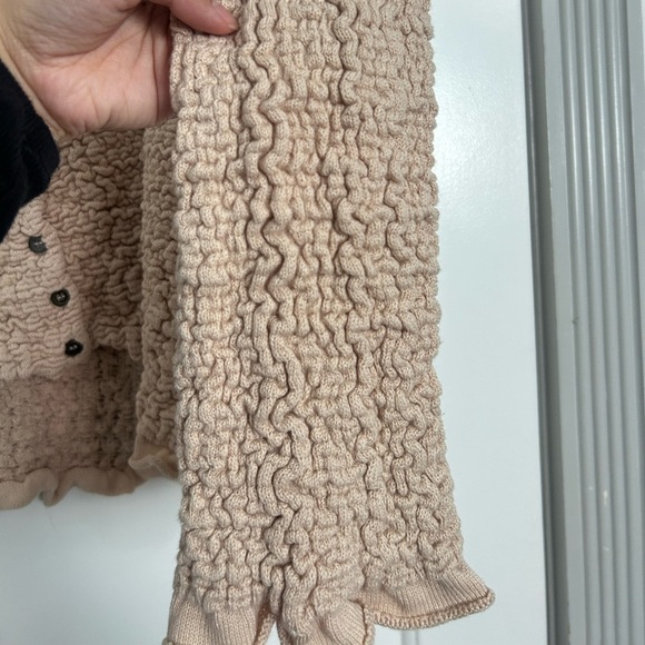 Free People Rosehip Cardi in Rose Water size large Lettuce trim Bohemian 90s - Picture 8 of 16